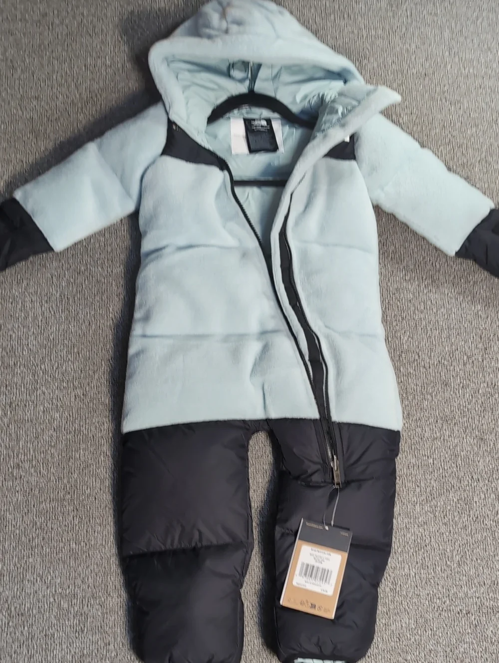 NWT 1996 Retro Nuptse Fleece One-Piece - Infants' Size 18-24M in Muted Pine Teal